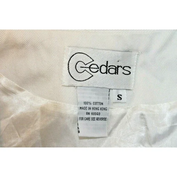 Cedars Jean Jacket Vintage White Denim Lined Starburst Metalic Gold Womens Sz S - Picture 6 of 8